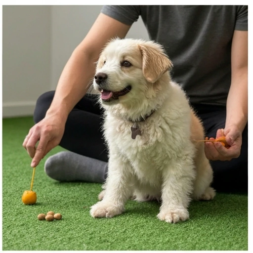 Herding dog working with livestock